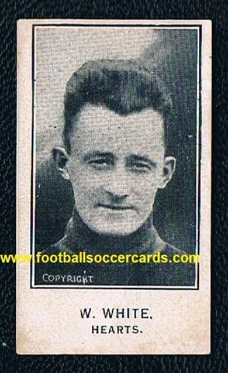 1925 W.White Hearts Barratt & Co Sherbet Novelties back football card, indent