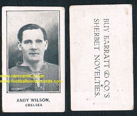 1926 Andy Wilson Middlesbrough Chelsea Barratt Sherbet Novelties card