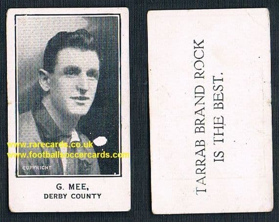 1926 Barratt George Mee Blackpool Derby County rare variety Tarrab Brand footballer card