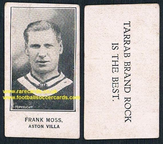 1926 Frank Moss Aston Villa Barratt's Tarrab Brand Rock card
