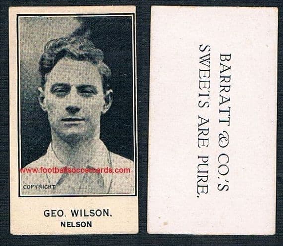 1926 GLOSSY George Wilson Wednesday Blackpool Nelson Barratt Pure Sweets