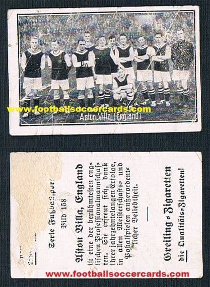 1926 Greling German tobacco card of Aston Villa AMR