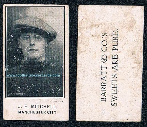 1926 J F Mitchell MAN CITY Barratt 'Sweets Are Pure' back