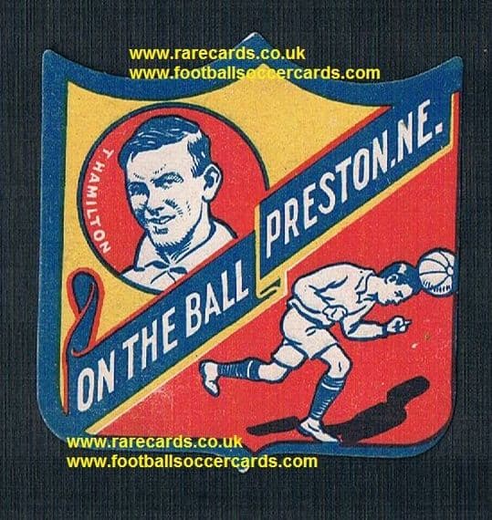 1926 Kilmarnock Preston NE Man City Thomas Hamilton shield-shape football card Boys Magazine