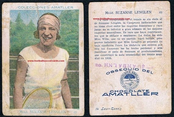1926 (NOT 1930!) Suzanne Lenglen early card Amatller #1 Spain faults low price