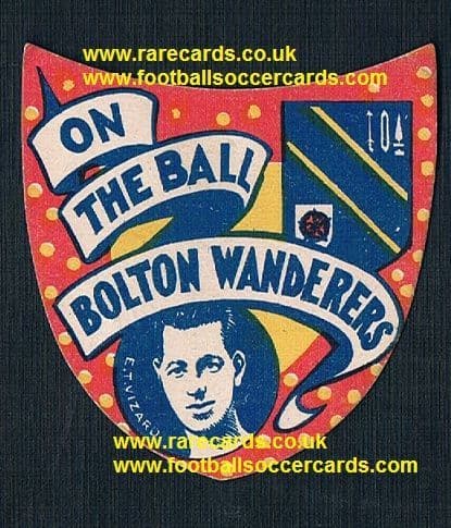 1926 Ted Vizard Bolton Barry Town Wales shield-card Boys Magazine