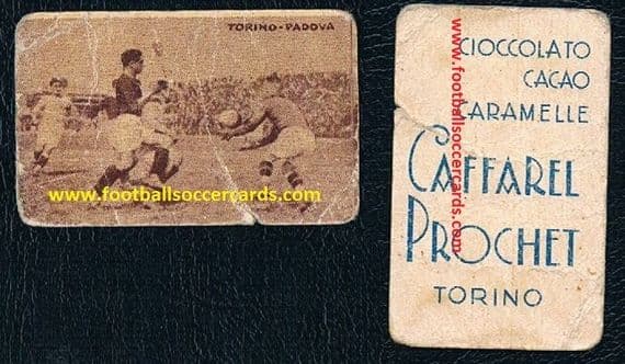 1926 TORINO v PADOVA Caffarel Prochet Italian trade card