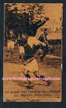 1926 Tullio Moretti INTER & Giuseppe Carmignato AC MILAN Malugani card