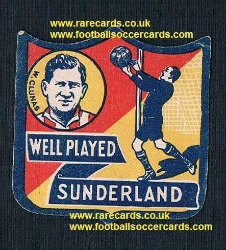 1926 William Clunas Sunderland Scotland shield-card Boys Magazine