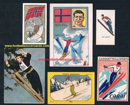 1927 -1960s ski jumper 6 cards from Australia, Spain, Italy, Germany *instant jumping collection*