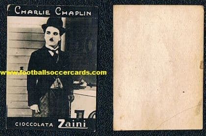 1927 Charlie Chaplin Zaini cioccolata with an A early chocolates card from Italy