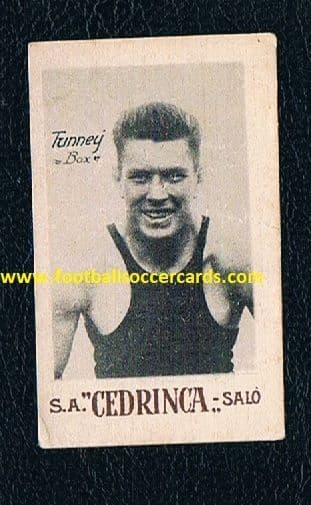 1927 Gene Tunney early card boxing legend HOF all-time-great boxer Cedrinca of Salo in Italy