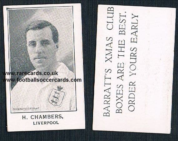 1927 Harry Chambers Liverpool Barratt Xmas Boxes trade card