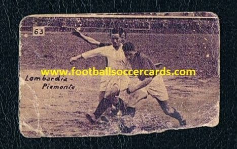 1927 Lombardy v Piedmont, representative teams from both states, Italian trade card