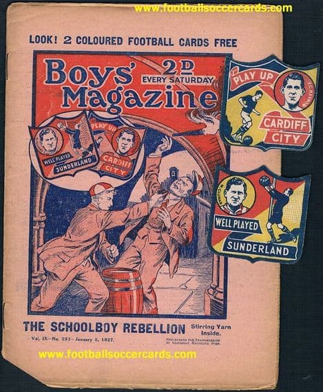 1927 TRIO! Keenor & Clunas cards with ORIGINAL comic, Sunderland Cardiff City historical triplicity