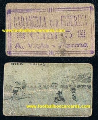 1927 Viola of Parma Caramella Figurina card Meazza ? Inter v Hellas BEYOND RARE!