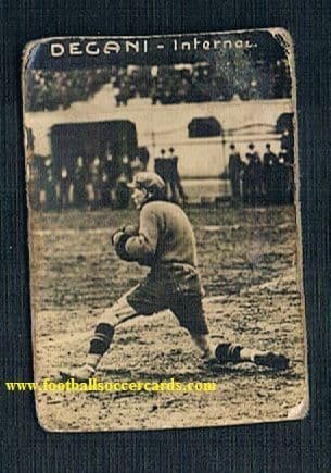 1928- 29 Italian chocolates card of Valentino Degani INTER & Italy goalie