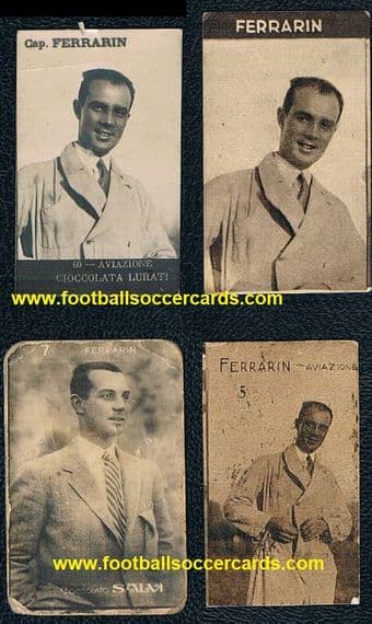 1928 -30 LURATI Arturo Ferrarin 4 trade cards FLYING LEGEND record breaker