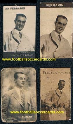 1928 -30 LURATI Arturo Ferrarin 4 trade cards FLYING LEGEND record breaker