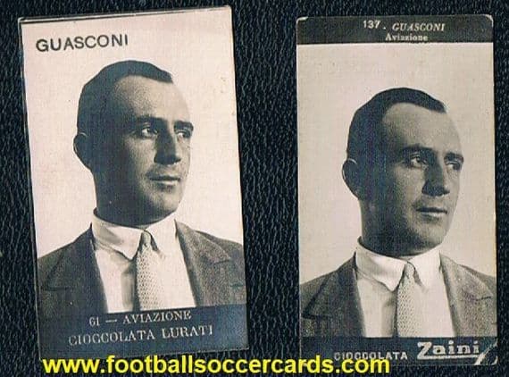 1928 -30 ZAINI and LURATI 2 cards of flying legend aviator Guascone Guasconi flyer supreme
