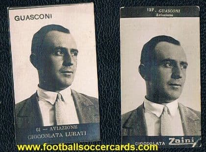1928 -30 ZAINI and LURATI 2 cards of flying legend aviator Guascone Guasconi flyer supreme