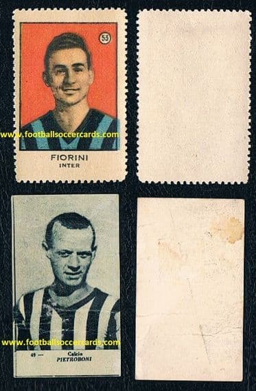 1928 -48 Silvio Pietroboni & Gustavo Fiorini INTER pair of rare Italian trade cards
