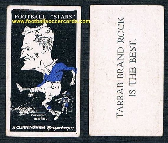 1928 A Cunningham Glasgow Rangers Barratt Tarrab Brand Football Stars
