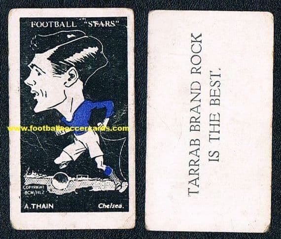 1928 A. Thain Chelsea Barratt & Co Football Stars footballer caricature trade card