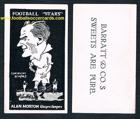 1928 Alan Morton Glasgow Rangers BLACK Barratts Football Stars