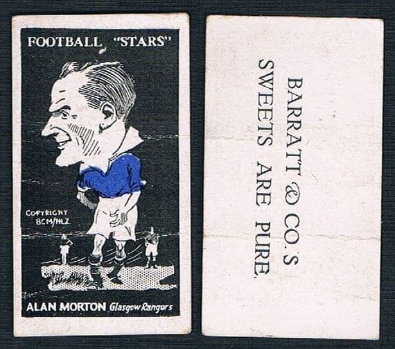 1928 Alan Morton Glasgow Rangers COLOUR Barratts Football Stars