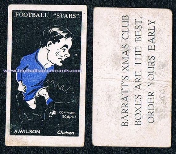 1928 Andy Wilson Chelsea Barratt & Co Football Stars footballer caricature trade card