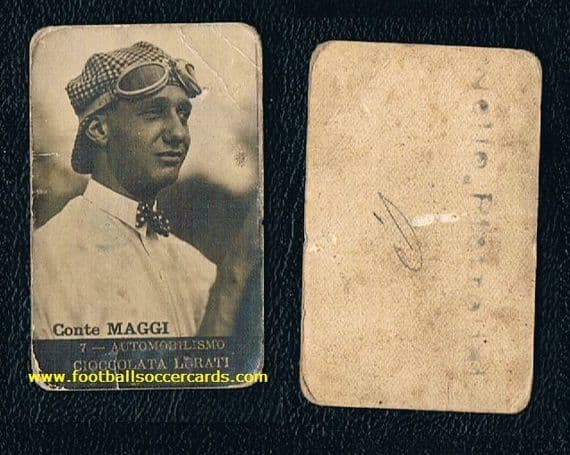 1928 Aymo Maggi F1 driver Luratti card from Italy