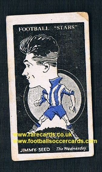 1928 Barratt football card Spurs Jimmy Seed Sheffield Wednesday Sherbet Novelties