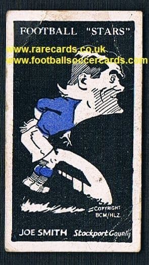 1928 Barratt football LEGEND Joe Smith Bolton Stockport County XMAS CLUB type