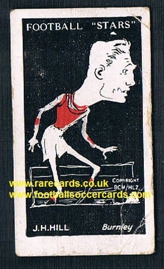 1928 Barratt football stars card Jack Hill NUFC Burnley Sweets Are Pure back