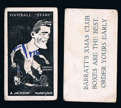1928 Barratt Xmas Boxes A Jackson Huddersfield Football Stars