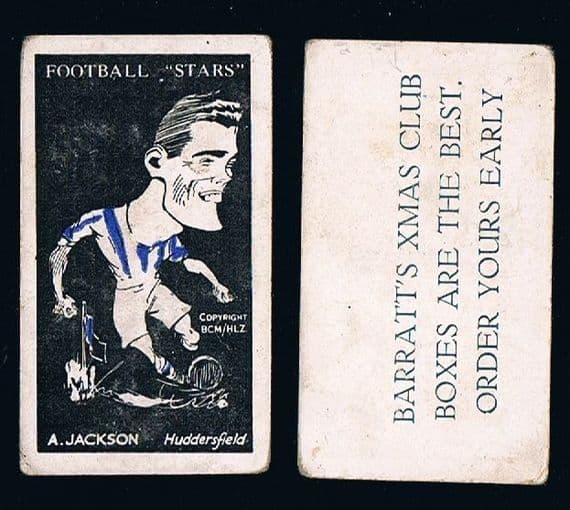 1928 Barratt Xmas Boxes A Jackson Huddersfield Football Stars