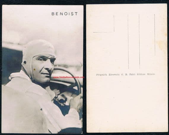 1928 Benoist F1 legend won 4 grand prix in '27 Wartime hero FALCI postcard form Italy