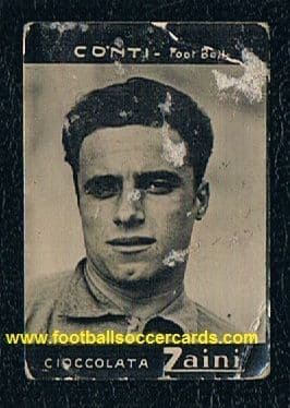 1928 Conti Inter Zaini rare card cioccolata with letter 'a' not 'o'
