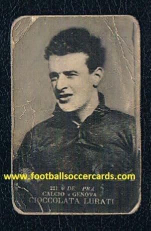 1928 De Pra, legendary goalie for Genoa, Lurati chocolates card