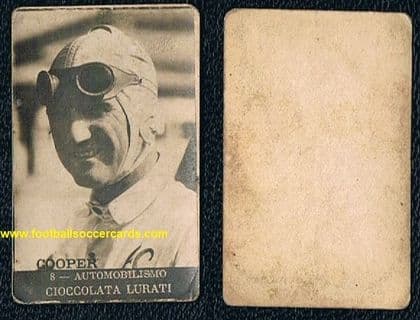 1928 Earl Cooper Indy 500 ROOKIE CARD Indianapolis Milan Grand Prix 27 Lurati card
