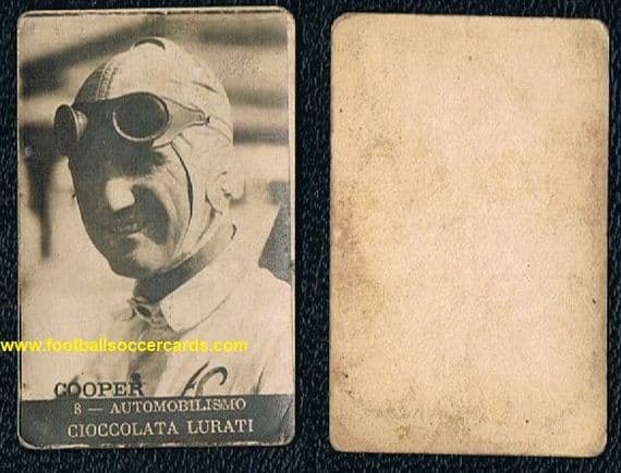 1928 Earl Cooper Indy 500 ROOKIE CARD Indianapolis Milan Grand Prix 27 Lurati card