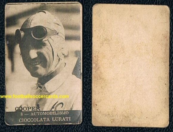 1928 Earl Cooper Indy 500 ROOKIE CARD Indianapolis Milan Grand Prix 27 Lurati card