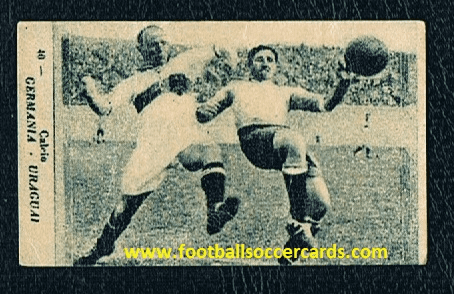 1928 Georg Knopfle v possibly Andrade Germany 1 v 4 Uruguay Olympic Games match Furth