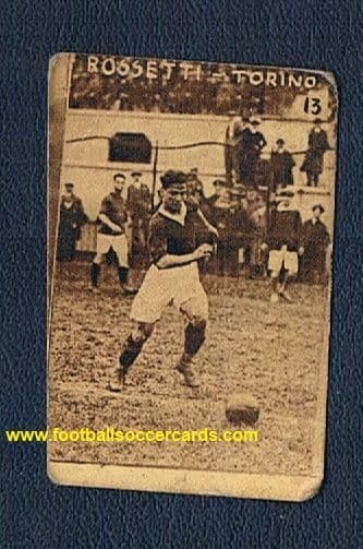 1928 Gino Rossetti GOLDEN BOOT for Torino trade card LOW PRICE ROOKIE CARD