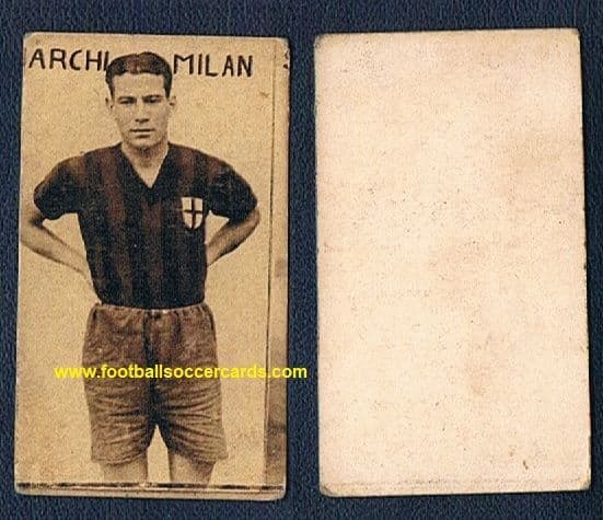 1928 Giuseppe Marchi AC MILAN, SerieA champ with Juve trade card Fiorenzuola Reggiana Fanfulla