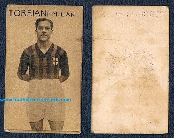 1928 Giuseppe Torriani AC MILAN winger SerieA champion with Juve trade card