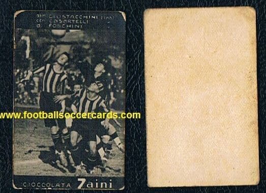 1928 Giustacchini & other Inter defenders in action Zaini card