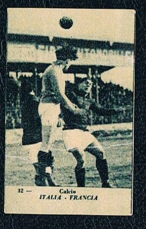 1928 Italy v France early international Italian trade card