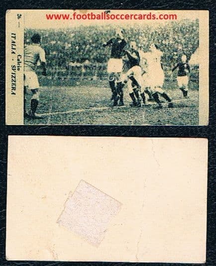 1928 Italy v Switzerland CH Italian trade card